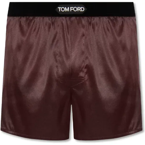 Seidenboxershorts mit Logo Tom Ford - Tom Ford - Modalova