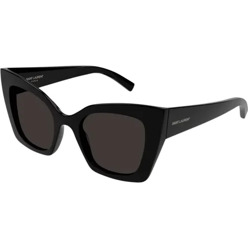 Mutige schwarze Katzenaugen Sonnenbrille , Damen, Größe: 51 MM - Saint Laurent - Modalova