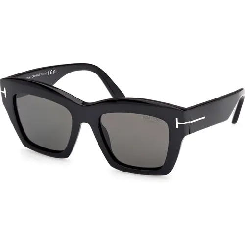 Luna Sonnenbrille Schwarz 01D , Damen, Größe: 52 MM - Tom Ford - Modalova