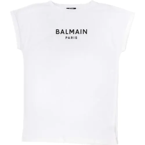 Weißes Regular Fit Baumwoll T-Shirt - Balmain - Modalova