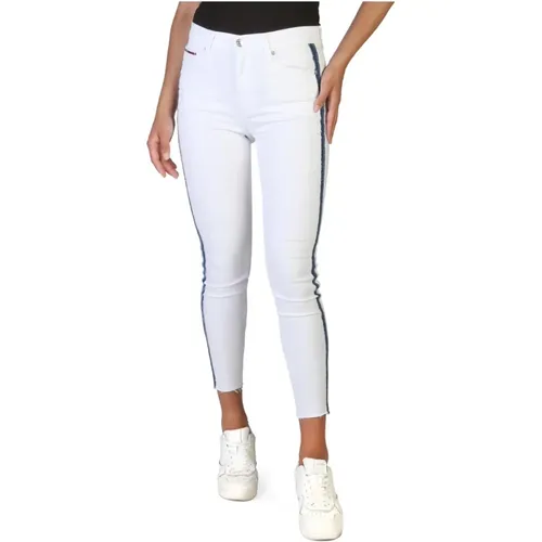 Logo Skinny Jeans mit Reißverschluss , Damen, Größe: W25 - Tommy Hilfiger - Modalova