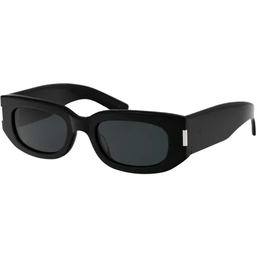 Stylische Sonnenbrille SL 697,Klassische Runde Schwarze Sonnenbrille - Saint Laurent - Modalova