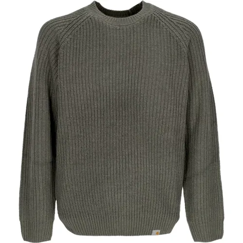 Rauchgrüner Rippstrick-Crew-Neck-Pullover , Herren, Größe: XL - Carhartt WIP - Modalova