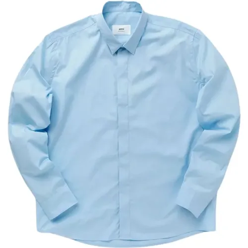 Klassisches Tonal Shirt mit Langen Ärmeln , Herren, Größe: XL - Ami Paris - Modalova