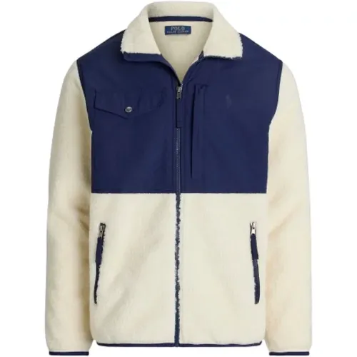 Hybrid-Fleecejacke mit winddichtem Stoff , Herren, Größe: XL - Polo Ralph Lauren - Modalova