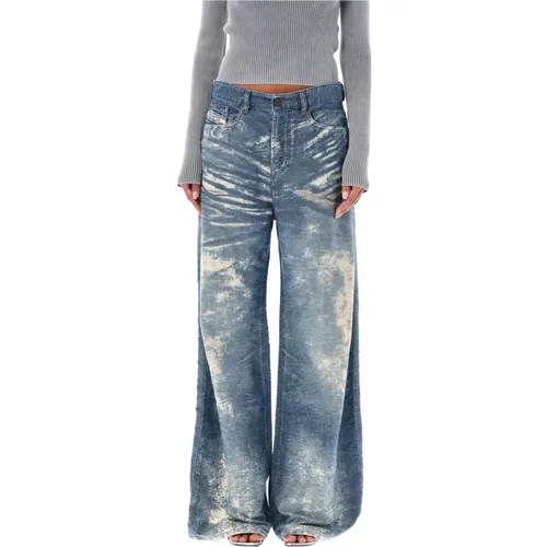 Vintage-inspired Wide-leg Jeans Aw24 , female, Sizes: W28, W24, W26 - Diesel - Modalova