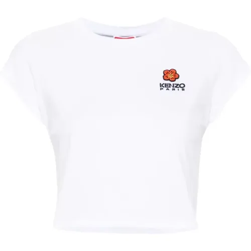 Weiße T-Shirts und Polos mit gesticktem Abzeichen , Damen, Größe: XS - Kenzo - Modalova