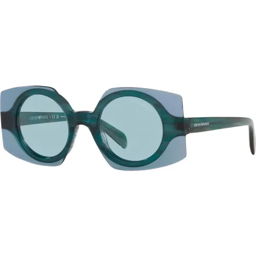 Blau Transparente Sonnenbrille,Braune Havana Sonnenbrille - Emporio Armani - Modalova