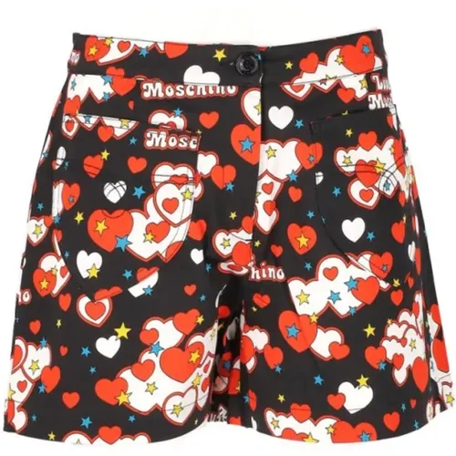 Kurze Blumen-Shorts , Damen, Größe: XS - Love Moschino - Modalova