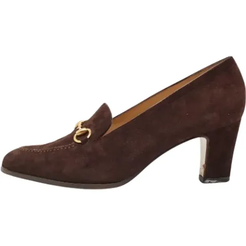 Pre-owned Suede heels , female, Sizes: 4 1/2 UK - Gucci Vintage - Modalova