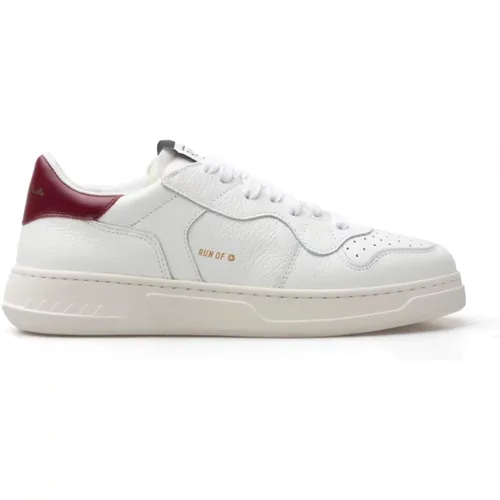 Leather Sneakers with Wine Inserts , female, Sizes: 4 UK, 5 UK, 8 UK, 6 UK, 7 UK, 3 UK - RUN OF - Modalova