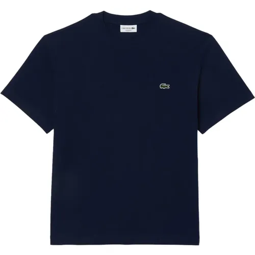 Blau Baumwoll Herren T-Shirt , Herren, Größe: M - Lacoste - Modalova