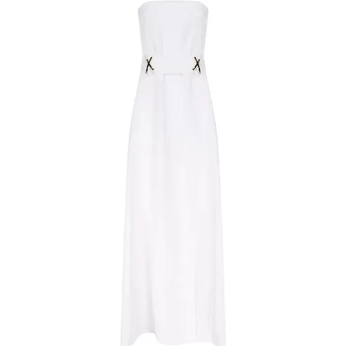 Weiße Bustier Wickelkleid mit Taillengürtel,Maxi Dresses - Genny - Modalova