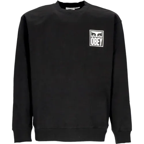 Iconic Eyes Crewneck Sweatshirt , male, Sizes: XL, S - Obey - Modalova