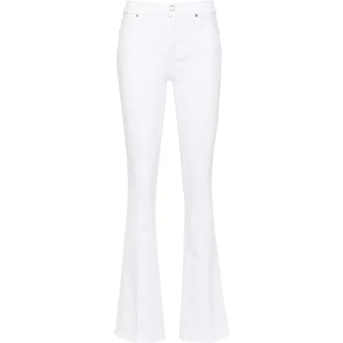 Hohe Taille Slim Fit Weiße Jeans , Damen, Größe: W28 - 7 For All Mankind - Modalova