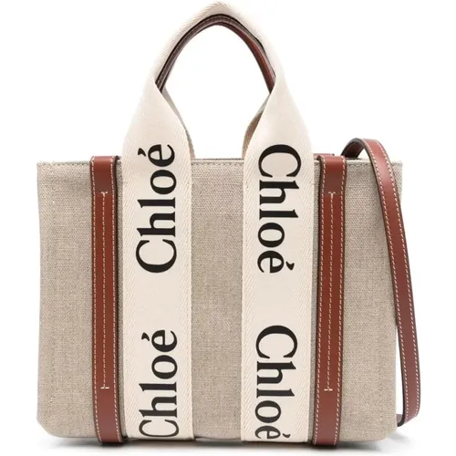 Woody Small Tote Bag , female, Sizes: ONE SIZE - Chloé - Modalova