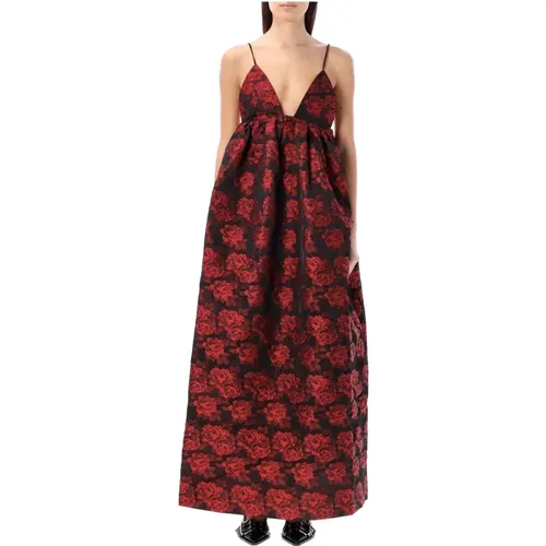 Botanical Jacquard Maxi Dress , female, Sizes: S - Ganni - Modalova