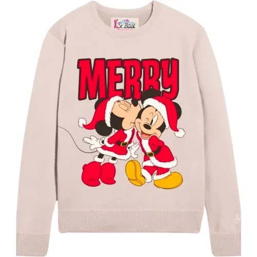 Mickey Minnie Sweater Cream Multicolor , female, Sizes: L - MC2 Saint Barth - Modalova