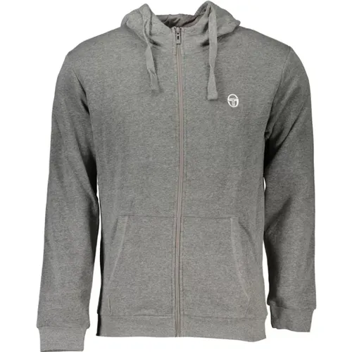 Grauer Kapuzenpullover aus Fleece mit Reißverschluss , Herren, Größe: 2XL - Sergio Tacchini - Modalova