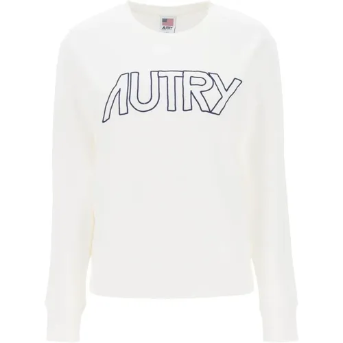 Bestickter Logo-Sweatshirt , Damen, Größe: L - Autry - Modalova
