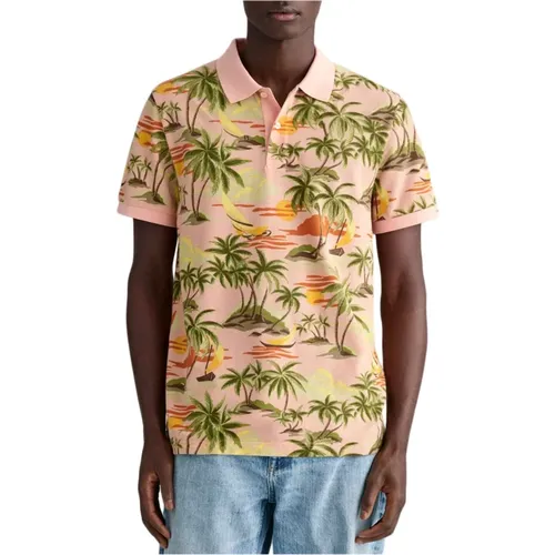 Hawaii Print Polo Shirt , male, Sizes: XL, S, 3XL, L, 2XL - Gant - Modalova