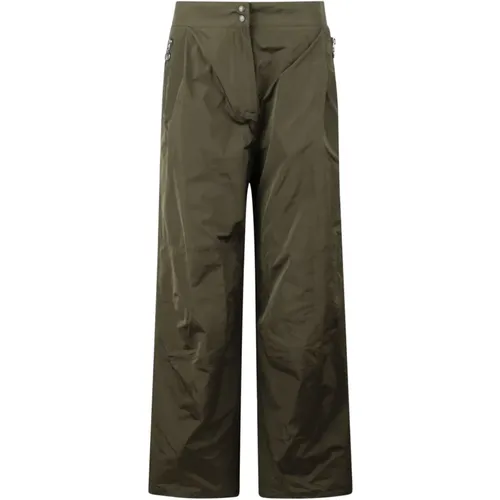Lightweight Flared Trousers with Logo Patch , female, Sizes: 2XS - Moncler - Modalova