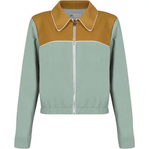 Reflective Jacket Sage/Caramel , female, Sizes: M, S - TORY BURCH - Modalova