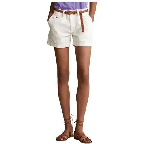 Hoch taillierte Chino Shorts , Damen, Größe: 3XS - Polo Ralph Lauren - Modalova