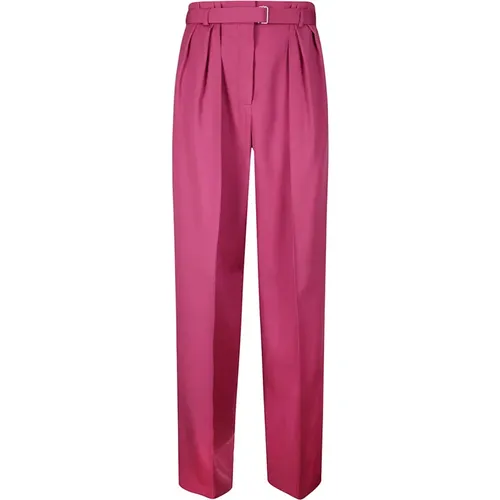 High-Waisted Pleated Trousers with Front Closure , female, Sizes: XS, S - Lanvin - Modalova