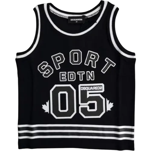 Schwarzes Basketball-inspiriertes Kinder T-shirt - Dsquared2 - Modalova