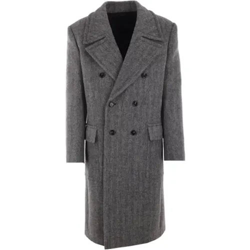 Double-Breasted Wool Houndstooth Coat , male, Sizes: M, L - Bottega Veneta - Modalova