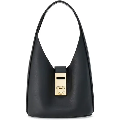 Gancini Leather Hobo Bag , female, Sizes: ONE SIZE - Salvatore Ferragamo - Modalova