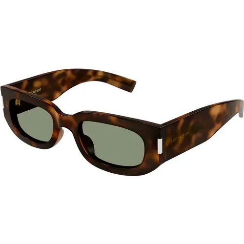 Havana/Green Sunglasses SL 697 , unisex, Sizes: 51 MM - Saint Laurent - Modalova