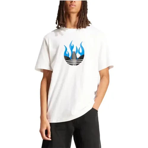 Flames Logo Tee , Herren, Größe: L - Adidas - Modalova