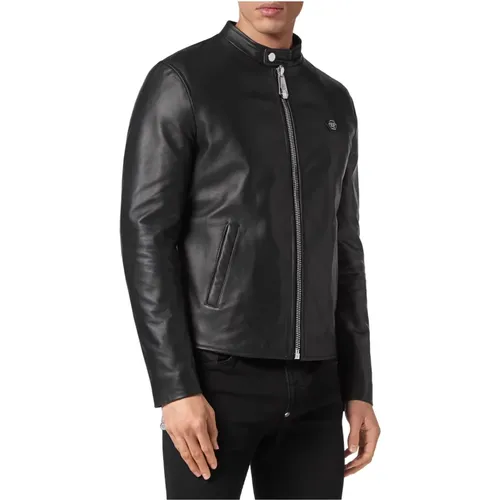 Leather Jacket , male, Sizes: L - Philipp Plein - Modalova