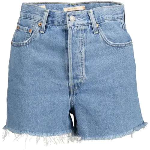 Levi's , Cotton Denim Shorts with Fringed Hem , female, Sizes: W28, W26, W25, W30, W27 - Levis - Modalova