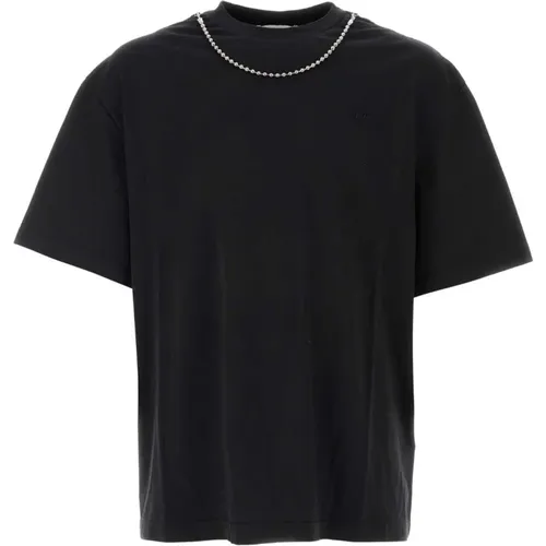 Schwarzes Oversize Baumwoll T-Shirt , Herren, Größe: L - Ambush - Modalova