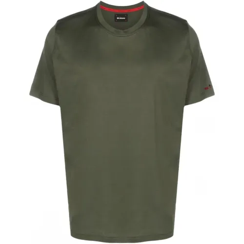 Grünes T-Shirt mit Logo-Stickerei - Kiton - Modalova