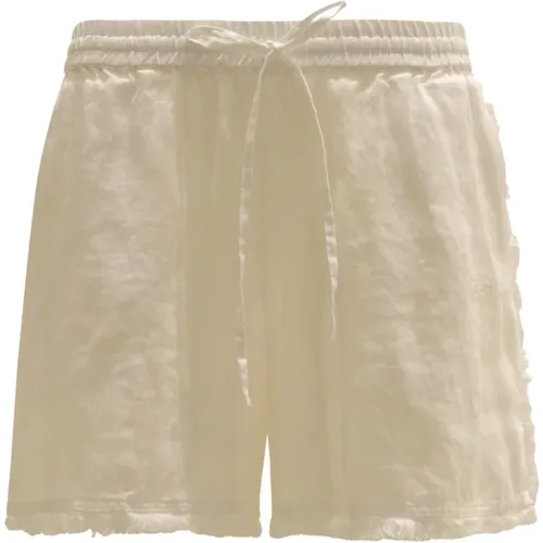 Cream Linen Beach24 Shorts Ss24 , female, Sizes: XS - P.a.r.o.s.h. - Modalova