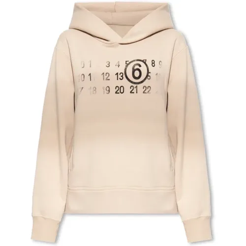 Printed hoodie , female, Sizes: M - MM6 Maison Margiela - Modalova