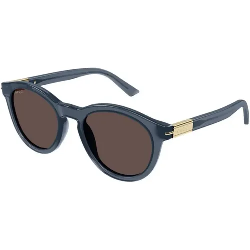 Blau Braun Sonnenbrille Gg1501S , Herren, Größe: 52 MM - Gucci - Modalova