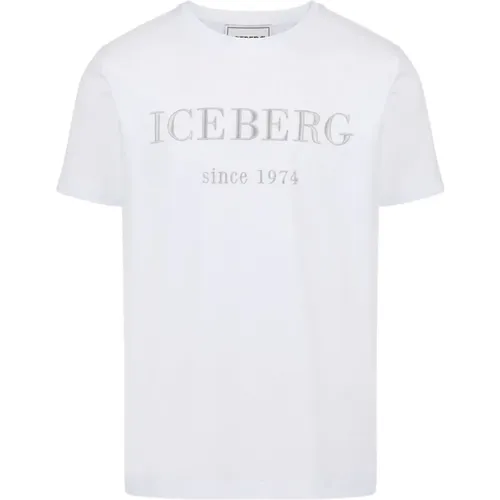 T-Shirt mit gesticktem Logo,Gelbes T-Shirt mit gesticktem Logo - Iceberg - Modalova