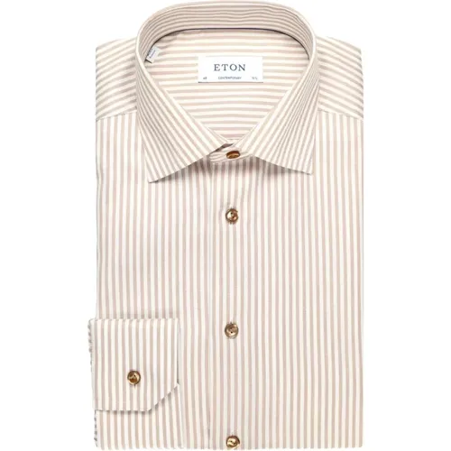 Ecru Long Sleeve Shirts , male, Sizes: XL - Eton - Modalova