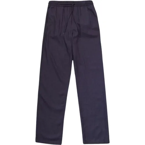 Linen Patrick Dark Navy Pants , male, Sizes: 2XL - Les Deux - Modalova