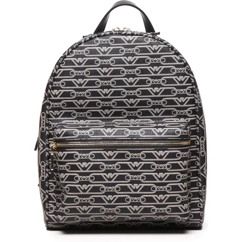 Stylischer Rucksack aus Kunstleder mit Logo - Emporio Armani - Modalova