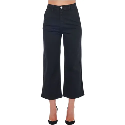 Hochtaillierte Cropped Hose mit Mehreren Taschen , Damen, Größe: XS - Frankie Morello - Modalova