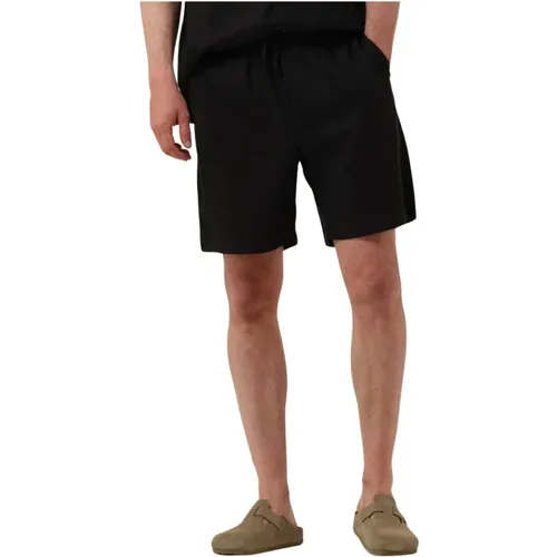 Schwarze Leinen Shorts für den Sommer , Herren, Größe: S - Woodbird - Modalova