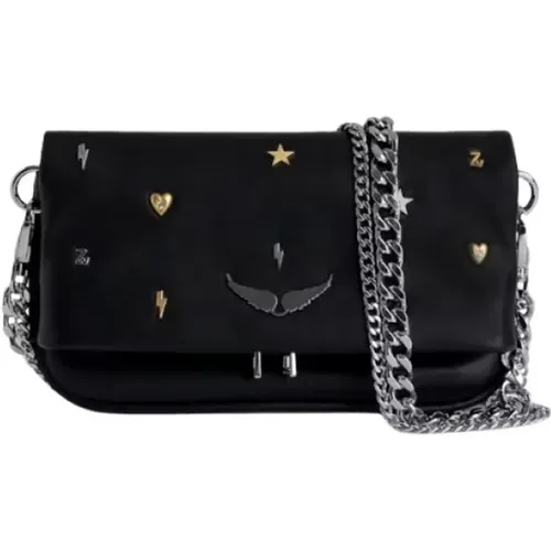 Lucky Charms Leather Clutch , female, Sizes: ONE SIZE - Zadig & Voltaire - Modalova
