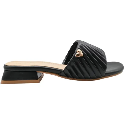 Schwarze Sliders F95G Slipper , Damen, Größe: 36 EU - Braccialini - Modalova