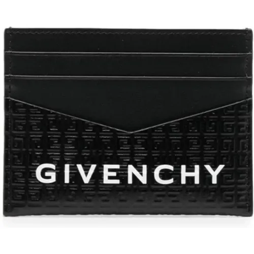 Schwarze Brieftasche mit Signatur 4G Motiv,Wallets & Cardholders,Schwarze Geldbörse mit Signaturdruck und 4G-Motiv - Givenchy - Modalova